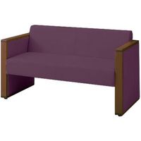 オカムラ L-40S ロビーチェア 2人掛け 両側肘 総張り ダーク脚 幅1230mm パープル L340AB FZX6 1台（直送品）