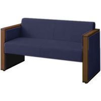 オカムラ L-40S ロビーチェア 2人掛け 両側肘 総張り ダーク脚 幅1230mm シーサイド L340AB FZY3 1台（直送品）