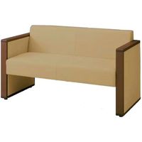 オカムラ L-40S ロビーチェア 2人掛け 両側肘 総張り ダーク脚 幅1230mm ライトブラウン L340AB PC85 1台（直送品）