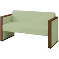 オカムラ L-40S ロビーチェア 2人掛け 両側肘 総張り ダーク脚 幅1230mm グリーン L340AB PC88 1台（直送品）