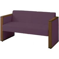 オカムラ L-40S ロビーチェア 2人掛け 両側肘 総張り ダーク脚 幅1230mm ダークパープル L340AB PC95 1台（直送品）