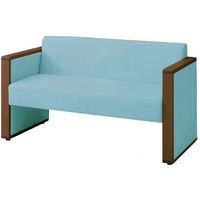 オカムラ L-40S ロビーチェア 2人掛け 両側肘 総張り ダーク脚 幅1230mm ブルー L340AB PC92 1台（直送品）