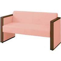 オカムラ L-40S ロビーチェア 2人掛け 両側肘 総張り ダーク脚 幅1230mm ピーチ L340AB PG03 1台（直送品）