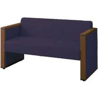 オカムラ L-40S ロビーチェア 2人掛け 両側肘 総張り ダーク脚 幅1230mm ダークブルー L340AB PE75 1台（直送品）