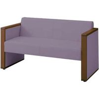 オカムラ L-40S ロビーチェア 2人掛け 両側肘 総張り ダーク脚 幅1230mm グレー L340AB FXW1 1台（直送品）