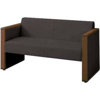 オカムラ L-40S ロビーチェア 2人掛け 両側肘 総張り ダーク脚 幅1230mm ダークブラウン L340AB FXW3 1台（直送品）