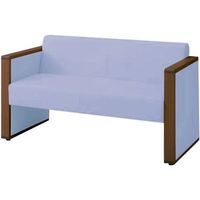 オカムラ L-40S ロビーチェア 2人掛け 両側肘 総張り ダーク脚 幅1230mm セージ L340AB FXW9 1台（直送品）