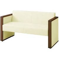 オカムラ L-40S ロビーチェア 2人掛け 両側肘 総張り ダーク脚 幅1230mm ホワイト L340AB PC81 1台（直送品）