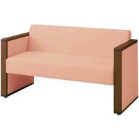 オカムラ L-40S ロビーチェア 2人掛け 両側肘 総張り ダーク脚 幅1230mm ローズ L340AB FMT6 1台（直送品）