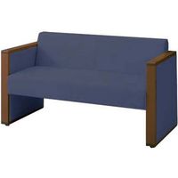 オカムラ L-40S ロビーチェア 2人掛け 両側肘 総張り ダーク脚 幅1230mm スモークブルー L340AB FMV0 1台（直送品）