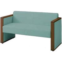 オカムラ L-40S ロビーチェア 2人掛け 両側肘 総張り ダーク脚 幅1230mm セージ L340AB PE63 1台（直送品）