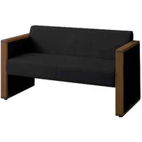 オカムラ L-40S ロビーチェア 2人掛け 両側肘 総張り ダーク脚 幅1230mm ブラック L340AB FAE8 1台（直送品）