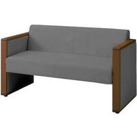 オカムラ L-40S ロビーチェア 2人掛け 両側肘 総張り ダーク脚 幅1230mm セサミ L340AB F001 1台（直送品）