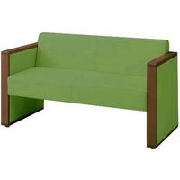 オカムラ L-40S ロビーチェア 2人掛け 両側肘 総張り ダーク脚 幅1230mm ライムグリーン L340AB FXS3 1台（直送品）