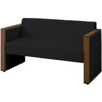 オカムラ L-40S ロビーチェア 2人掛け 両側肘 総張り ダーク脚 幅1230mm ネオブラック L340AB PB20 1台（直送品）