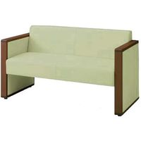 オカムラ L-40S ロビーチェア 2人掛け 両側肘 総張り ダーク脚 幅1230mm ミントグリーン L340AB PB22 1台（直送品）