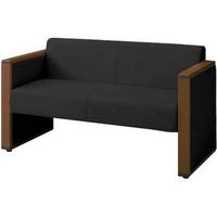 オカムラ L-40S ロビーチェア 2人掛け 両側肘 総張り ダーク脚 幅1230mm ブラックベリー L340AB F013 1台（直送品）