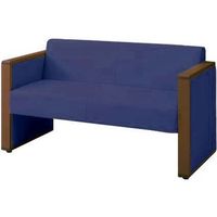 オカムラ L-40S ロビーチェア 2人掛け 両側肘 総張り ダーク脚 幅1230mm ブルーベリー L340AB F014 1台（直送品）