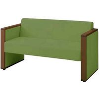 オカムラ L-40S ロビーチェア 2人掛け 両側肘 総張り ダーク脚 幅1230mm グレープ L340AB F015 1台（直送品）