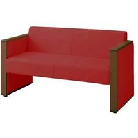 オカムラ L-40S ロビーチェア 2人掛け 両側肘 総張り ダーク脚 幅1230mm トマト L340AB F017 1台（直送品）