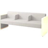 オカムラ L-40S ロビーチェア 3人掛け 各席肘 突板張り ナチュラル脚 幅1780mm ホワイト L340HN PC81 1台（直送品）