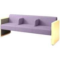 オカムラ L-40S ロビーチェア 3人掛け 各席肘 突板張り ナチュラル脚 幅1780mm ハックルベリー L340HN F007 1台（直送品）