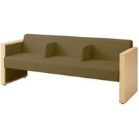 オカムラ L-40S ロビーチェア 3人掛け 各席肘 突板張り ナチュラル脚 幅1780mm ブラウン L340HN PE56 1台（直送品）