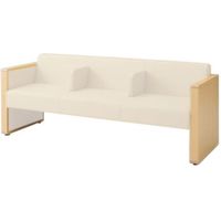 オカムラ L-40S ロビーチェア 3人掛け 各席肘 突板張り ナチュラル脚 幅1780mm イエローベージュ L340HN PB31 1台（直送品）