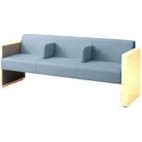 オカムラ L-40S ロビーチェア 3人掛け 各席肘 突板張り ナチュラル脚 幅1780mm プラム L340HN F008 1台（直送品）