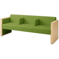 オカムラ L-40S ロビーチェア 3人掛け 各席肘 突板張り ナチュラル脚 幅1780mm グレープ L340HN F015 1台（直送品）