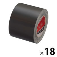 【ガムテープ】 寺岡製作所 布テープ カラーオリーブテープ 黒 幅100mm×長さ25m 1箱（18巻入）