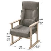 YAMAZEN レバー式立上り楽々高座椅子 NWTZ-55TL（BE/NA） NWTZ-55TL 1脚 幅610・座幅450mm リクライニングチェア