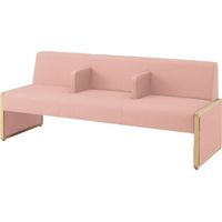 オカムラ L-40E ロビーチェア 中間肘 総張り 3人掛け ナチュラル脚 幅1710mm ローズ L340JN PB23 1台（直送品）