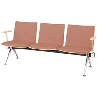 オカムラ LB38 フルパッド ロビーチェア 3人掛け両側肘付 幅1710mm ピンク LB38AC PB92 1台（直送品）