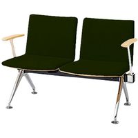 オカムラ LB38 フルパッド ロビーチェア 2人掛け両側肘付 幅1160mm ブラック LB38AB PE51 1台（直送品）