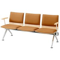 オカムラ LB38 背座パッド ロビーチェア 3人掛け両側肘付 幅1710mm ブラウン LB38EC PB75 1台（直送品）