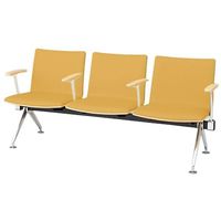 オカムラ LB38 フルパッド ロビーチェア 3人掛け各席肘付 幅1710mm イエロー LB38HC PE59 1台（直送品）