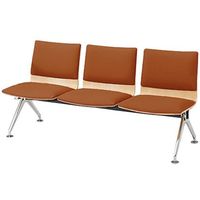 オカムラ LB38 背座パッド ロビーチェア 3人掛け 肘なし 幅1625mm ブラウン LB38YC PB75 1台（直送品）