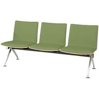 オカムラ LB38 フルパッド ロビーチェア 3人掛け 肘なし 幅1625mm グリーン LB38ZC PB76 1台（直送品）