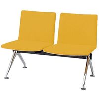 オカムラ LB38 フルパッド ロビーチェア 2人掛け 肘なし 幅1075mm イエロー LB38ZB PE59 1台（直送品）