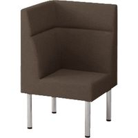 オカムラ LB55 ハイバック 1人掛け コーナーチェア スチール脚 幅600mm ブラウン LB55LC F020 1脚（直送品）