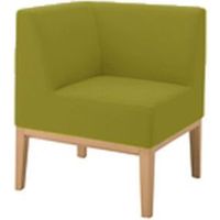 オカムラ LB73 ロビーチェア 1人掛け コーナー 布張 幅600mm イエローグリーン LB73CA FXS2 1台（直送品）