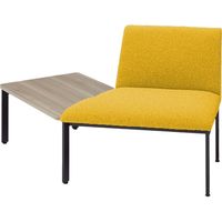 オカムラ ツース ロビーチェア テーブル付 外アール幅1435mm イエロー LB81CB PE59 1台（直送品）