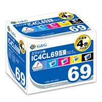 エプソン（EPSON）用 互換インク HBE-4CL69 4色パック（ブラックのみ増量） （IC4CL69互換） 砂時計シリーズ　1個