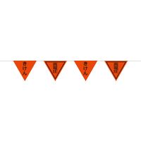 グリーンクロス 三角旗10連10Mロープ 蛍光オレンジ きけん/高電圧 1137021115（直送品）