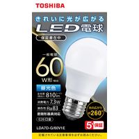 東芝 一般電球形LED電球 E26口金 60W形相当 昼光色 （全方向 260度 