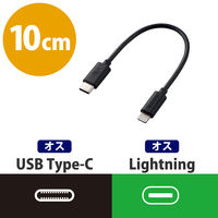 エレコム USB C-Lightningケーブル/スタンダード/0.1m/ホワイト MPA