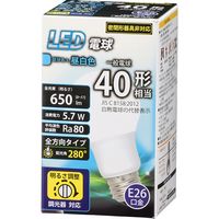 オーム電機 LED電球 E26 40形相当 全方向 調光器対応 昼白色 LDA6N-G/D G11（直送品）