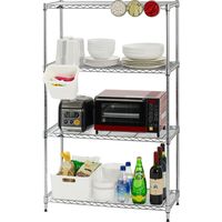 ルミナス ポール径19mm セット品 ライトタイプ スチールラック4段 幅695×奥行295×高さ1210mm IHS7012-4 1台（直送品）