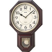 ノア精密 クラシカル振り子時計:西洋館 W-670 BR 1個 幅436×高さ291mm 非電波 壁掛け アナログ表示 メロディ・ボンボン 電池付き
